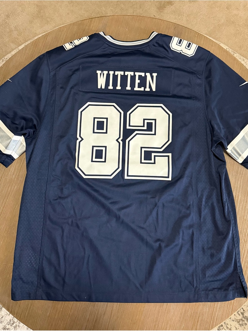 Nike Navy and White Football Jersey with #82